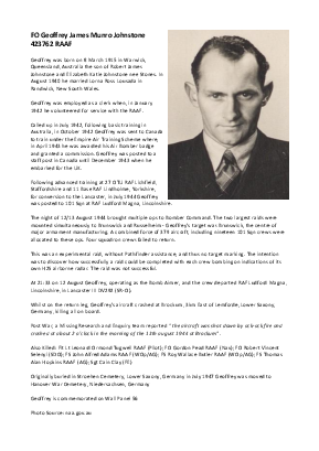 A preview of a PDF biography for Johnstone, Geoffrey James Munro